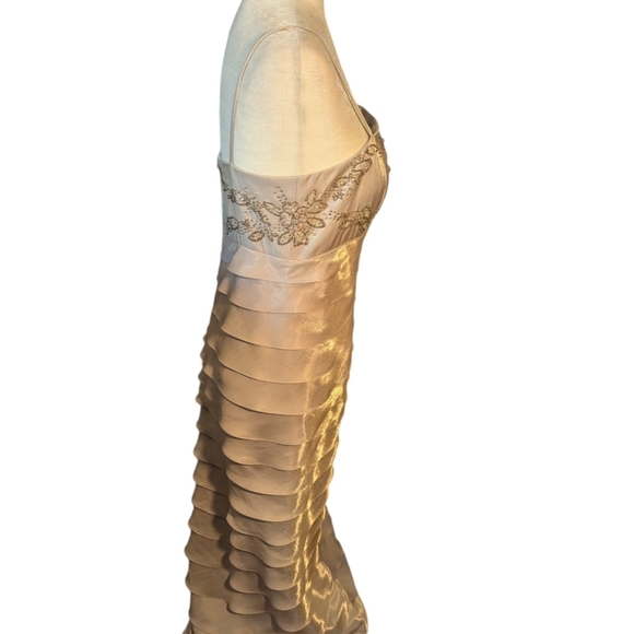 Alex Evenings Layered Tiered Beaded Long Gown with Matching Sheer Jacket Sz 8P - Picture 6 of 11